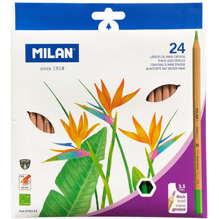 Milan Coloured Pencils Thick Lead - Pack of 24