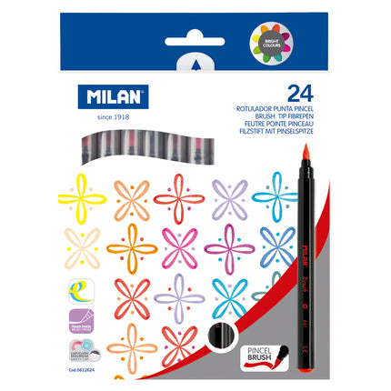 Milan Markers Brush Tip - Pack of 24