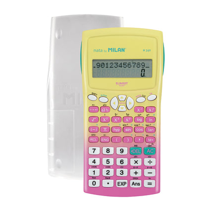 Milan NZQA Approved Scientific Calculator Sunset Pink Yellow