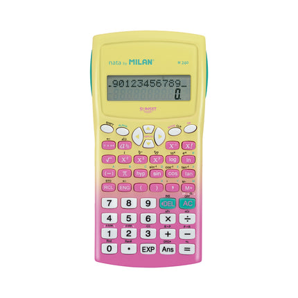 Milan NZQA Approved Scientific Calculator Sunset Pink Yellow