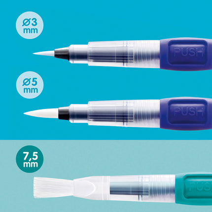 Milan Refillable Water Brush Set - Pack of 3