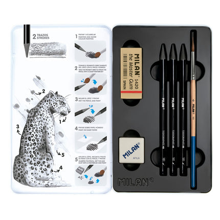 Milan Water Soluble Graphite Pencils Wood Free Set