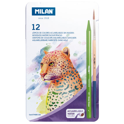 Milan Water Soluble Pencils Wood Free - Set of 12