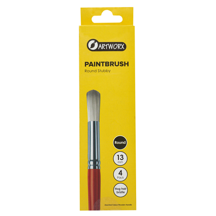 Artworx Paint Brush Stubby Round 13mm - Pack of 4