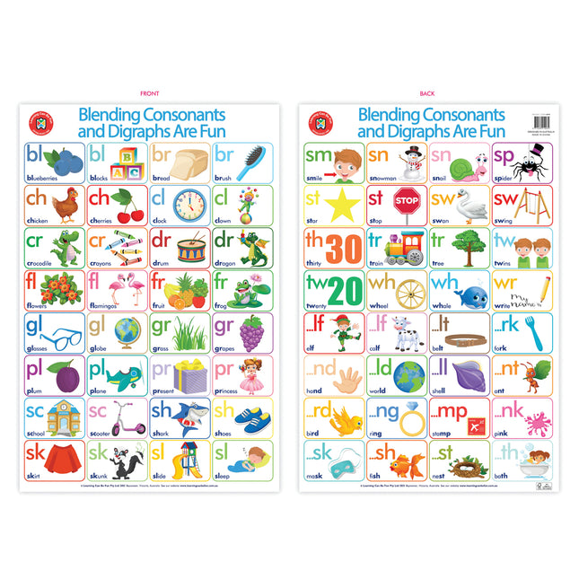 LCBF Wall Chart - Blending Consonants and Digraphs Are Fun Poster