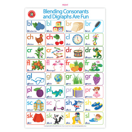 LCBF Wall Chart - Blending Consonants and Digraphs Are Fun Poster