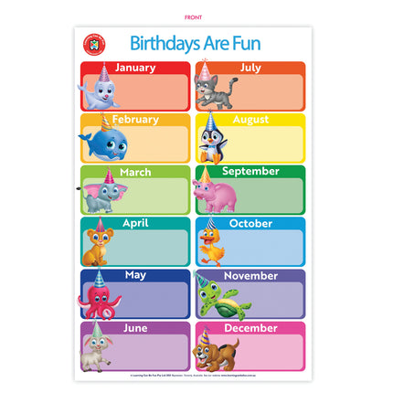 LCBF Wall Chart - Birthdays Are Fun Poster