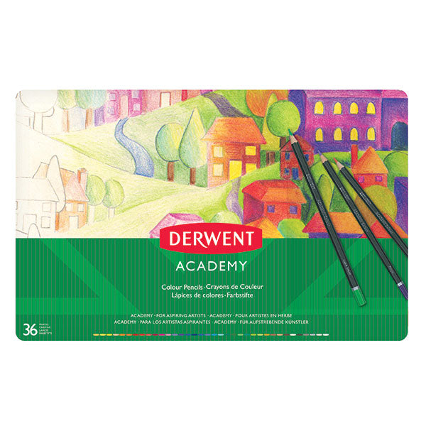 Derwent Academy Coloured Pencils - Tin of 36