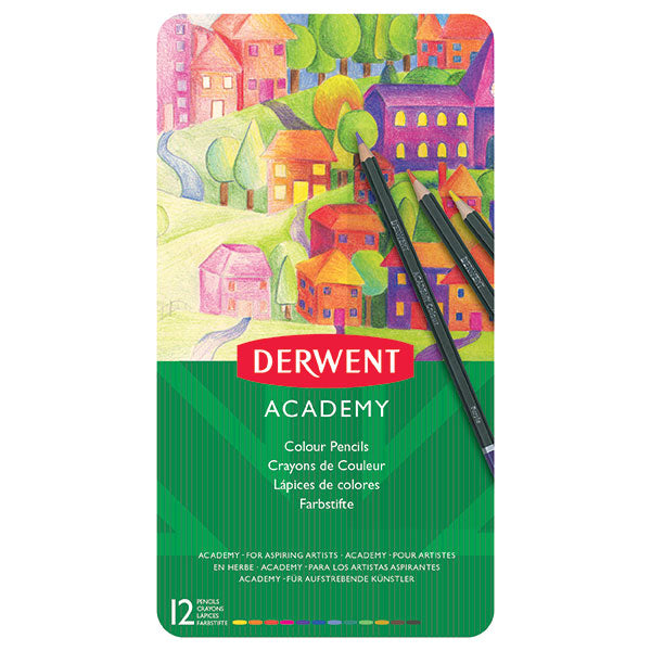 Derwent Academy Coloured Pencils - Tin of 12