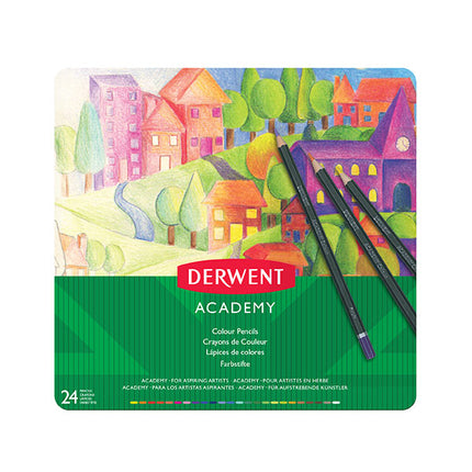 Derwent Academy Coloured Pencils - Tin of 24