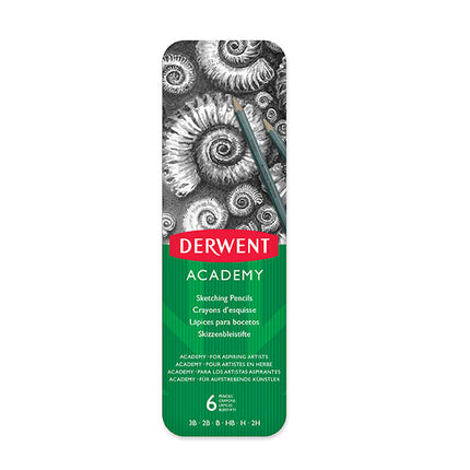 Derwent Academy Sketching Pencils - Tin of 6