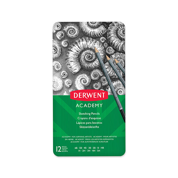 Derwent Academy Sketching Pencils - Tin of 12
