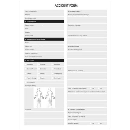 Collins Register - A4 - Workplace Injury And Investigation Logbook