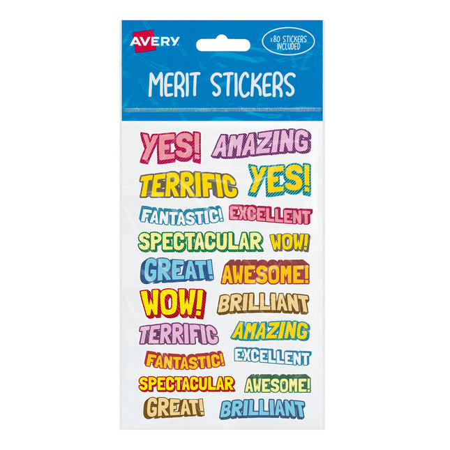 Avery Merit Stickers Comic - Pack of 80