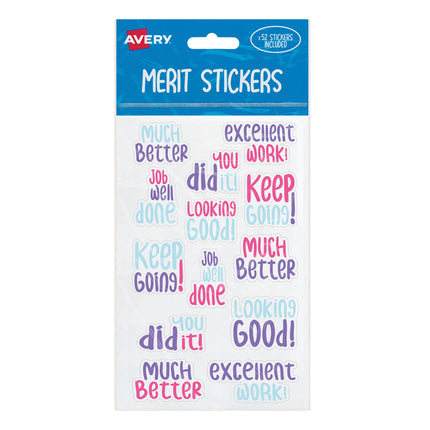 Avery Merit Stickers Samble Font - Pack of 52