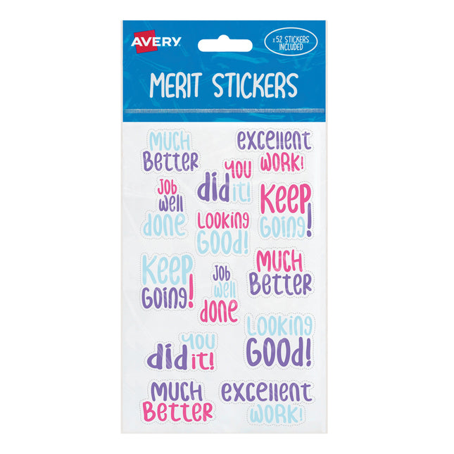 Avery Merit Stickers Samble Font - Pack of 52