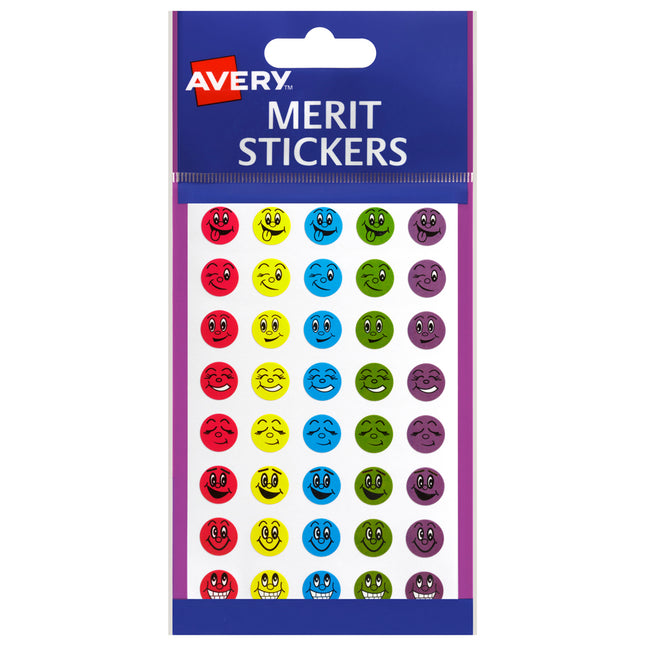 Avery Merit Stickers Mini Smiley Face Round 13mm - Pack of 800