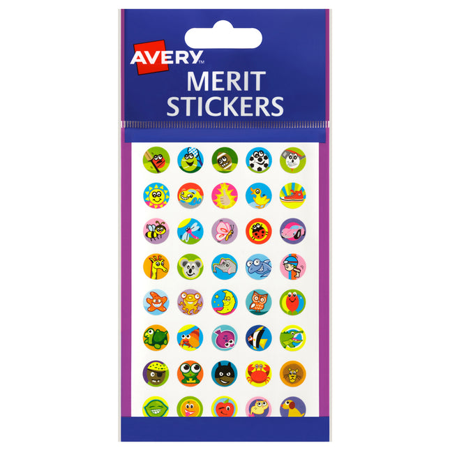 Avery Merit Stickers Mini Assorted Animals Round 13mm - Pack of 800