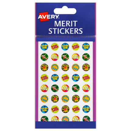 Avery Merit Stickers Mini Assorted Captions Round 13mm - Pack of 800