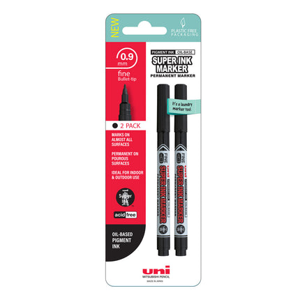 Uni-Ball Super Ink Permanent Marker 0.9mm - Black
