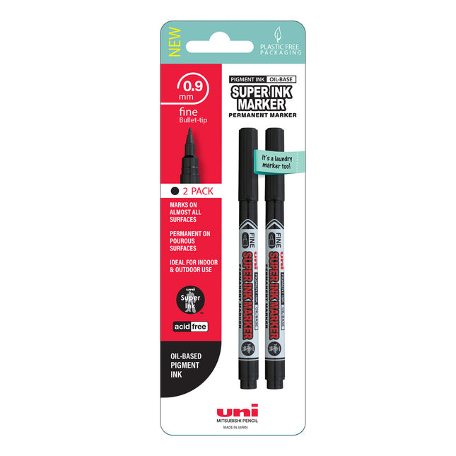 Uni-Ball Super Ink Permanent Marker 0.9mm - Black