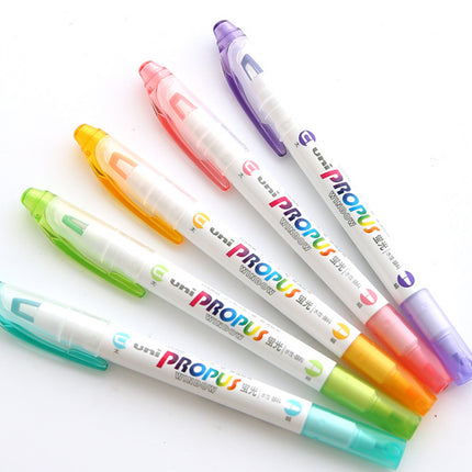 Uni Propus Double-Ended Highlighter Pastel - Pack of 5