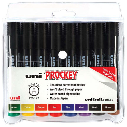 Uni Prockey Marker 1.2mm Bullet Tip PM-122 - Pack of 8