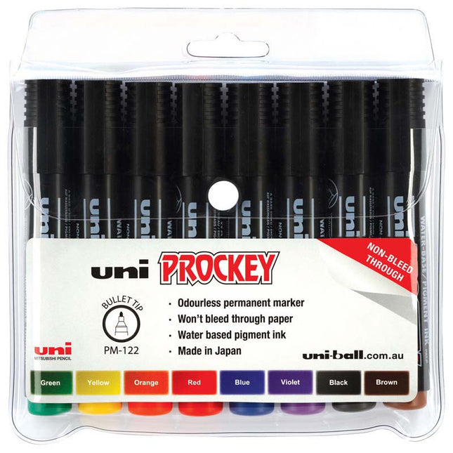 Uni Prockey Marker 1.2mm Bullet Tip PM-122 - Pack of 8