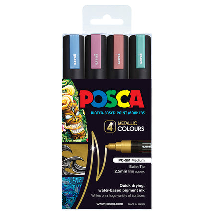 Uni Posca Marker PC-5M Metallic Colours - Pack of 4