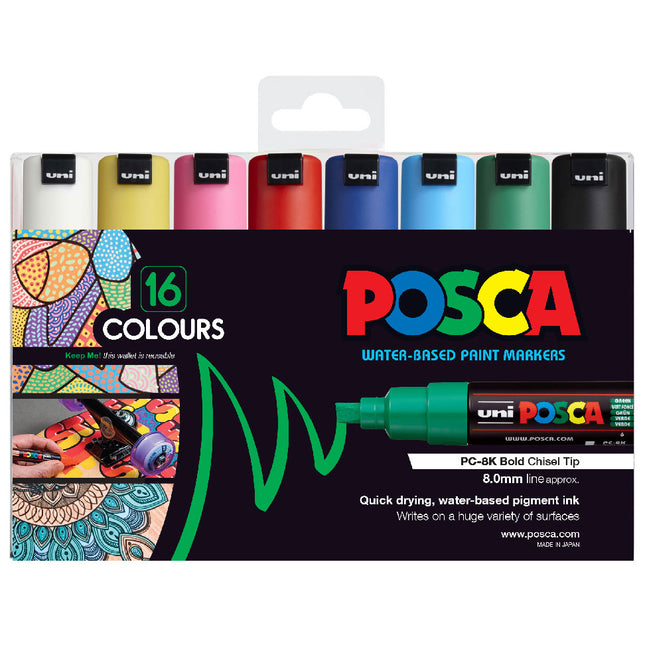 Uni Posca Marker PC-8K - Pack of 16