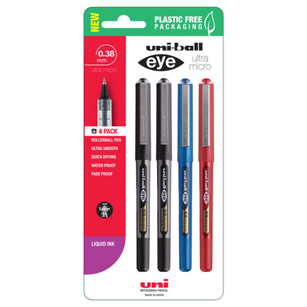 Uni-ball Eye Rollerball Pens 0.38mm Ultra Micro - Packs