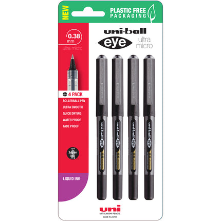 Uni-ball Eye Rollerball Pens 0.38mm Ultra Micro - Packs
