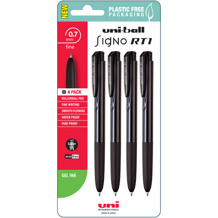 Uni-Ball Signo RT1 - 0.7mm - Black - Pack of 4