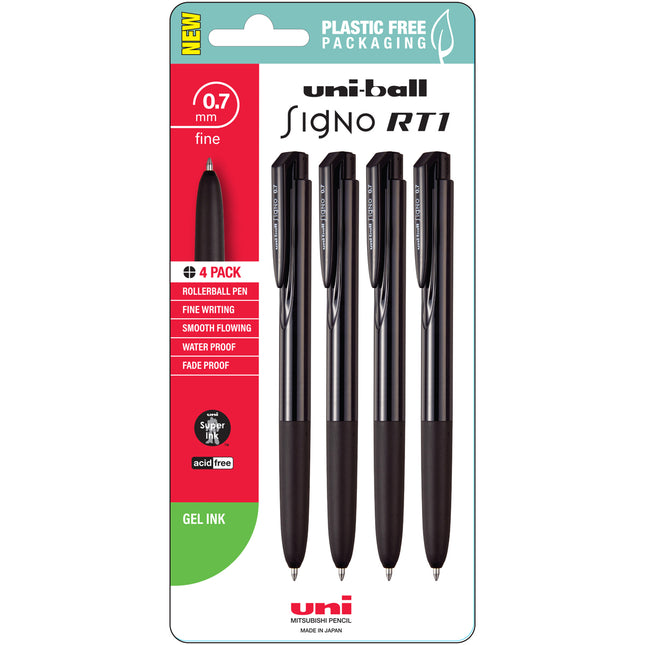 Uni-Ball Signo RT1 - 0.7mm - Black - Pack of 4