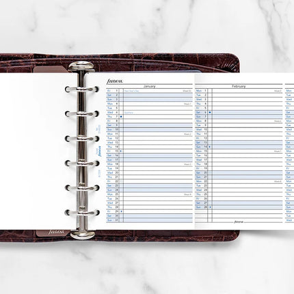 Filofax Refill - Year Planner Vertical - Pocket - 2027