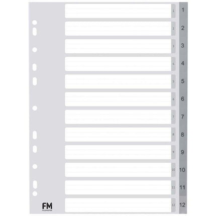 File Master Indices Polypropylene A4 - 8 Styles