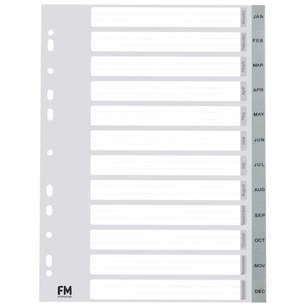 File Master Indices Polypropylene A4 - 8 Styles