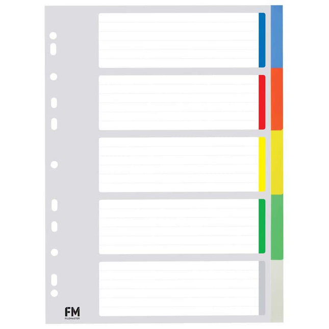 File Master Indices Polypropylene A4 - 8 Styles