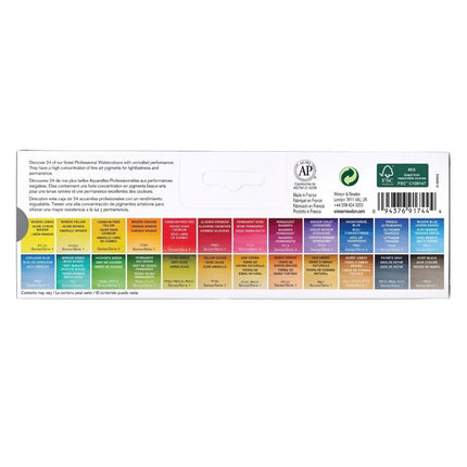 Winsor & Newton Professional Watercolour Half Pan Paints - Complete Travel Set Of 24