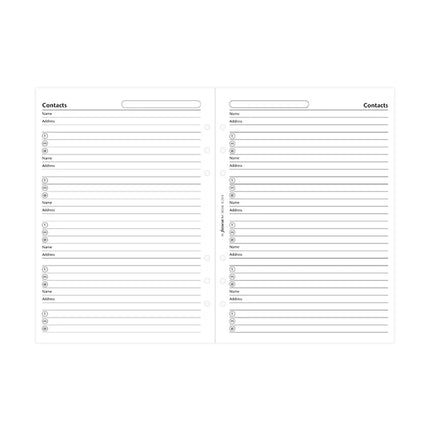 Filofax Organiser - Refill A5 - Contacts White