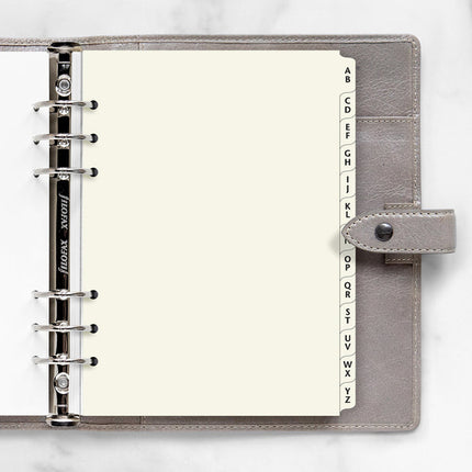 Filofax Organiser - Refill A5 - Index A-Z - 2 Letters per tab - Cotton Cream