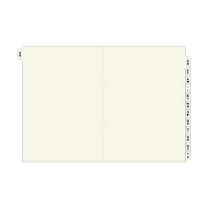 Filofax Organiser - Refill A5 - Index A-Z - 2 Letters per tab - Cotton Cream