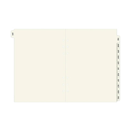 Filofax Organiser - Refill A5 - Index Jan-Dec - Cotton Cream