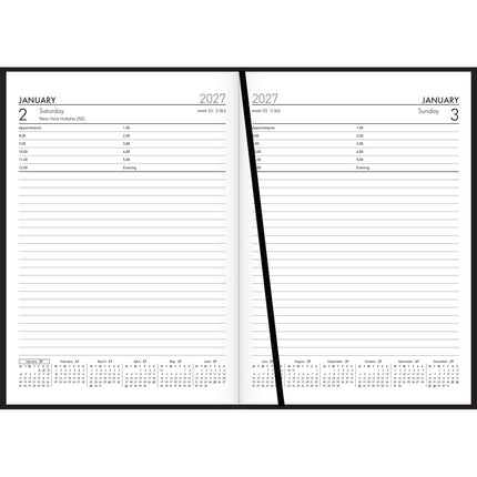 Collins Diary A5 - Day to View - Black - 2027
