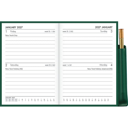 Collins Diary Pocket - Green With Pencil - 2027