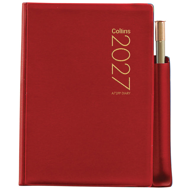 Collins Diary Pocket - Red With Pencil - 2027