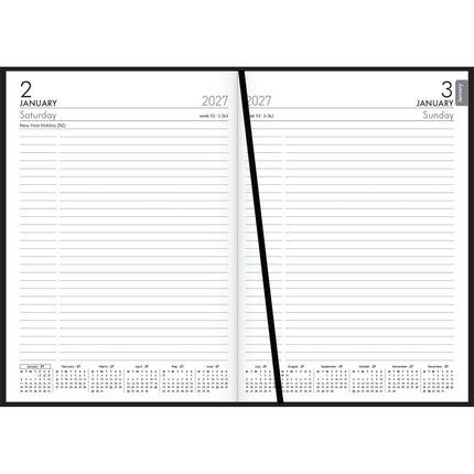 Collins Diary A5 - Day to View - Black - 2027