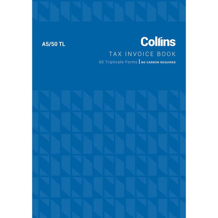 Collins Tax Invoice - A5 - 50 Triplicate Forms - No Carbon Required