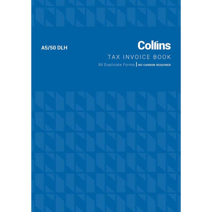 Collins Tax Invoice - A5 Pad - 50 Duplicate Forms -  No Carbon Required
