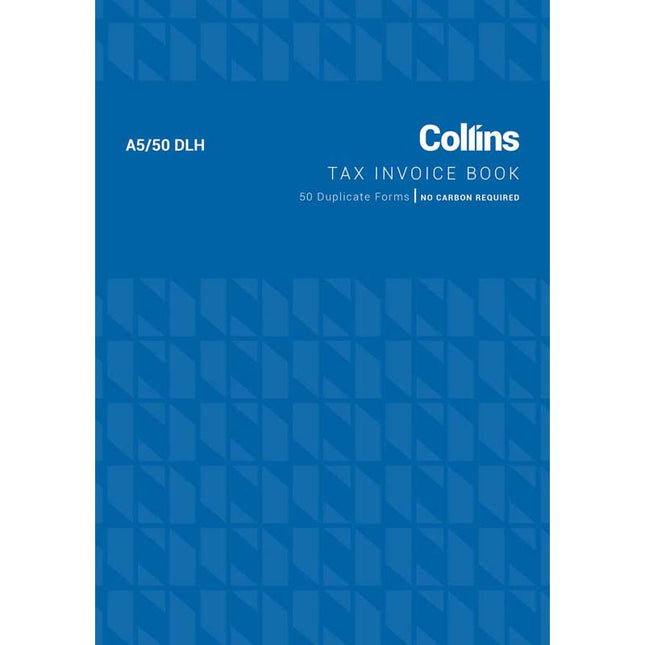Collins Tax Invoice - A5 Pad - 50 Duplicate Forms -  No Carbon Required
